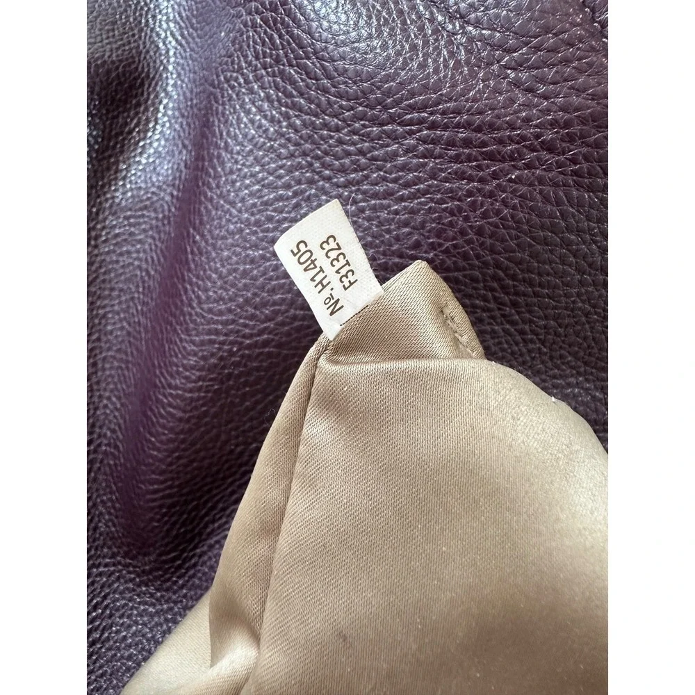 Coach Purse Purple Plum Pebbled Leather Crossbody Hobo Large F31323